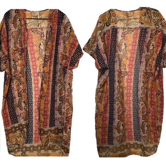 Truth NYC Sweaters - Truth NYC Colorful Paisley Pattern Kimono SZ M